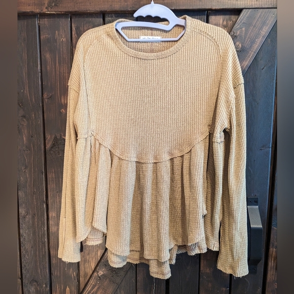 We The Free Tops - Sold WE the Free Oh My babydoll thermal, Size xs, tan